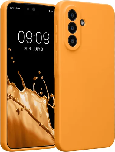 Vista 59 de kwmobile Funda compatible con Samsung Galaxy A13 4G - Funda delgada de silicona TPU - Acabado suave al tacto - Amarillo radiante
