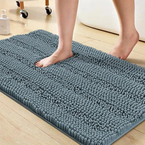 Vista 44 de Turquoize Alfombra de baño de chenilla de lujo para baño, extra absorbente, alfombra de ducha de microfibra antideslizante para baño, alfombra Aqua