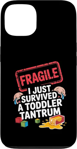 Vista 7 de Fragile I Survived a Toddler Tantrum Funny Parent Graphic Case for iPhone 16