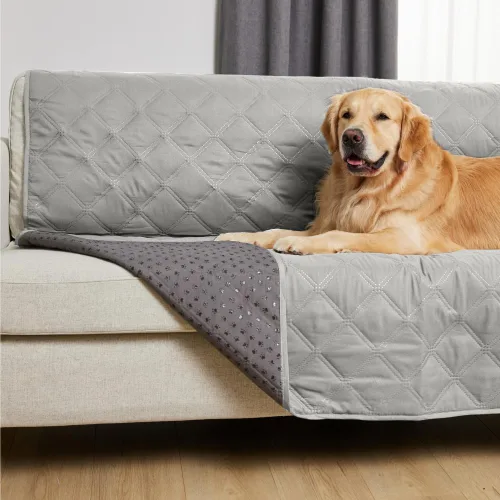 Vista 26 de GORILLA GRIP® Manta impermeable para perro, funda de sofá a prueba de fugas para perros, parte trasera de agarre de silicona, protege el sofá