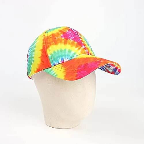 Vista 6 de BEARUN Gorra de béisbol de algodón con teñido anudado de perfil bajo, gorra de béisbol de hiphop, sombrero de papá