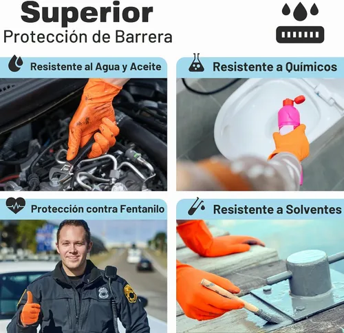 Vista 6 de Raxwell Nitrile Gloves, Disposable Gloves, Puncture Resistant, Diamond Grip