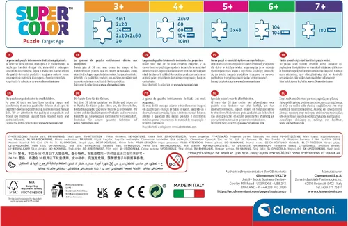 Vista 3 de Clementoni - 21623 - Rompecabezas supercolor - Paw Patrol - Rompecabezas de 2x60 piezas, rompecabezas para niños de 4 años, rompecabezas de dibujos