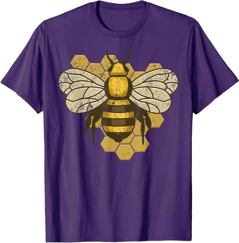 Vista 88 de Retro Beekeeper Beekeeper Honey Bumblebee Vintage Saves Bees T-Shirt Asphalt Grey
