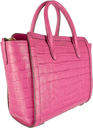 Vista 3 de LAUREN Ralph Lauren - Tyler grande de cocodrilo en relieve 24 Shopper Medium Nouveau rosa brillante, talla única, Nouveau Bright Pink, talla única