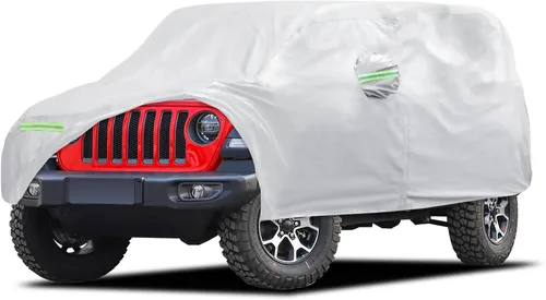 Vista 68 de Migaven Car Cover Custom Fit for Jeep Wrangler 2 Door 1987-2026 JK JL CJ YJ TJ, Waterproof Rain Sun Protection with Door Zipper & Inner Cotton