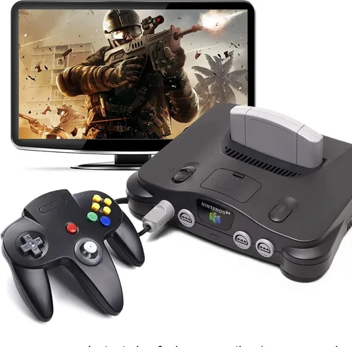 Vista 5 de Classic 64 Controlador con cable Joystick para consola N64 Game System N64 (2 paquetes, negro)