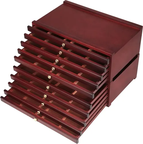Vista 7 de MEEDEN Caja de almacenamiento de madera de 4 cajones para artistas, organizador portátil de madera de haya multifuncional, caja de madera con cajón