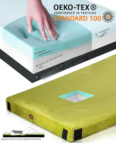 Vista 3 de GAIALOOP Colchón de Espuma Viscoelástica de 3 Pulgadas para Acampar, Almohadilla de Dormir de Doble Capa Gruesa para Coche, Tienda, Cama