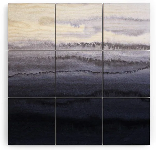 Vista 30 de Society6 Monika Strigel - Mural de pared de madera de sirena de verano de mediados de siglo, 4 x 4 pies, multicolor
