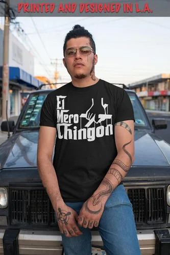 Vista 3 de ShirtBANC El Mero Chingon Mens Graphic Shirt, Original, Godfather Tee, S-3XL