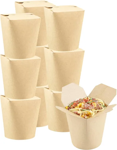 Vista 29 de Restaurantware Bio Tek - Contenedores de comida de 3.2 x 2.9 x 4 pulgadas, 200 cajas de fideos duraderas, desechables y sostenibles, cajas redondas