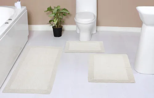 Vista 19 de Home Weavers Luxury Collection 100% Cotton Reversible Bathroom Rugs Set, Washable Rug, Soft Cotton Extra Soft and Absorbent Bath Rug, Kitchen Mat, 2