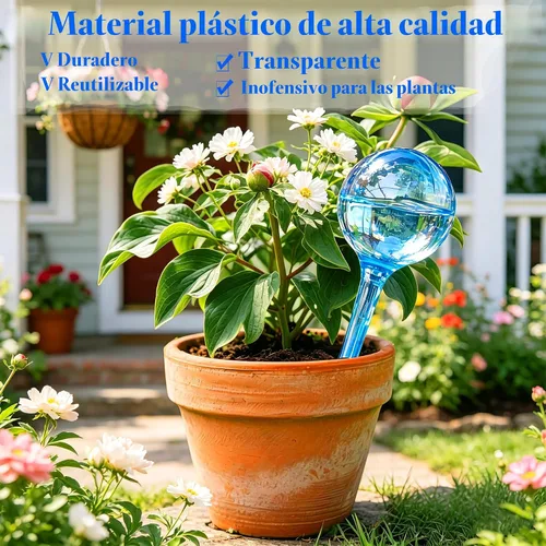 Vista 4 de Bombillas de riego automático para plantas, 10 piezas de inserto de maceta de riego automático, dispositivo de riego por goteo de flores, riego