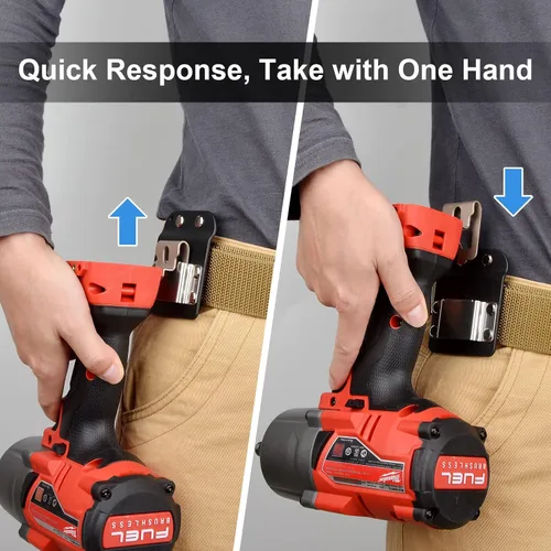 Vista 3 de Paquete de 2 DrillCatcher, Soporte para Taladro para Cinturón de Herramientas, Hasta Cinturón de 2", Clip de Taladro de Perfil Bajo de Respuesta