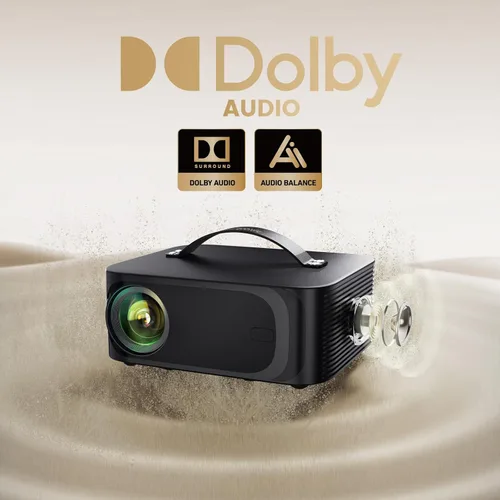 Vista 5 de ONOAYO Outdoor Projector-4K con E-Focus, Dolby Audio, aplicaciones integradas, negro