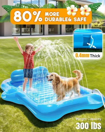 Vista 5 de Snowalva Inflatable Tanning Pool Lounger Float, Pool Floats Adult with Automatic Spray Cooling, 5 in 1 Suntan Tub Raft Floatie, Sunbathing Bed