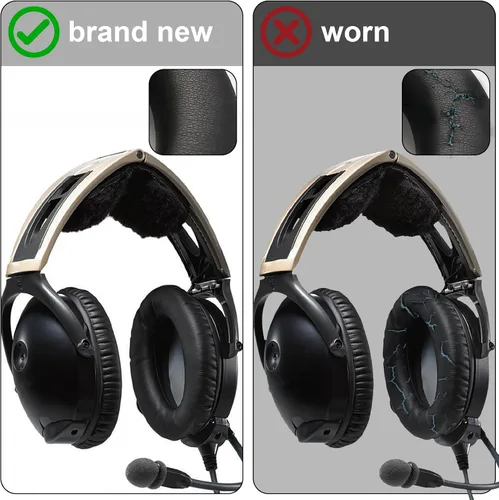 Vista 6 de Almohadillas de repuesto para auriculares A20, accesorios compatibles con auriculares Bose Aviation Headset X A10 A20, almohadillas