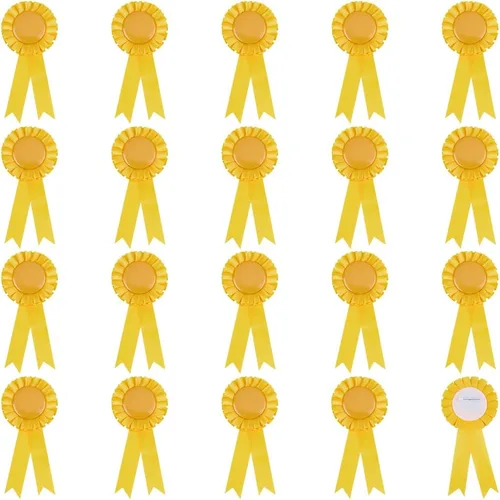 Vista 9 de CRASPIRE 20 cintas de premio en blanco para primer lugar, color azul, 6.1 x 2.9 pulgadas, redondas, planas, ganadoras, victorias, reconocimiento