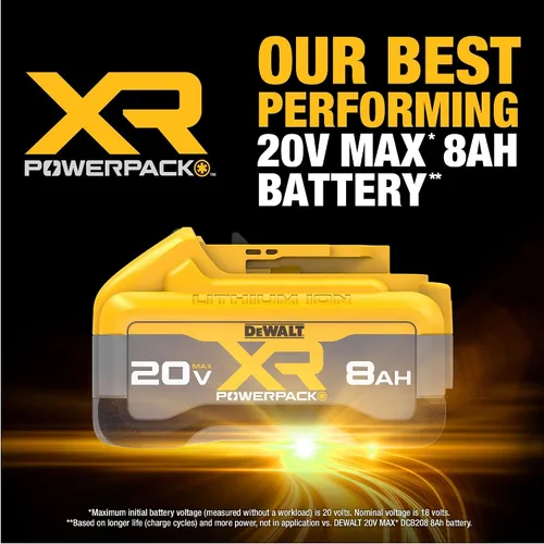 Vista 3 de DEWALT 20V MAX XR POWERPACK 8.0 Ah Batería para herramienta eléctrica (DCB2108)
