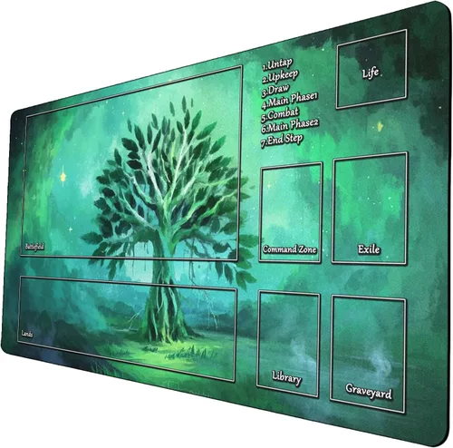 Vista 22 de Fantasy Black Lotus TCG - Tapete de juego de 24 x 14 pulgadas, tapete de juego para MTG DTCG CCG RPG Trading Card Game Mats superficie lisa juego