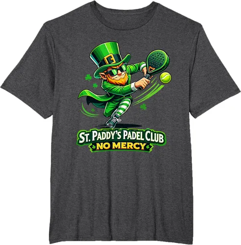 Vista 22 de St Patricks Day St Paddys Padel Club No Mercy Paddle Tennis T-Shirt