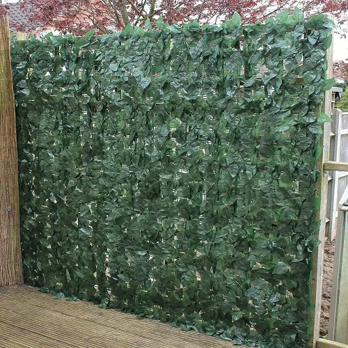 Vista 2 de Cerca de privacidad artificial para plantas de seto topiario artificial, valla artificial para jardín, valla decorativa, antifuerte, verde claro 807