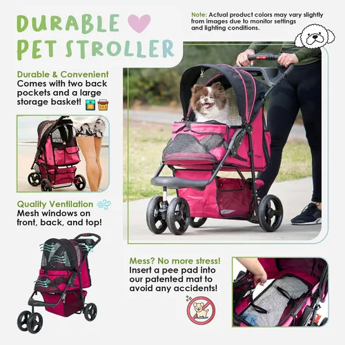 Vista 2 de Petique Razzberry - Cochecito para mascotas, Razzberry, talla única (ST01100103)