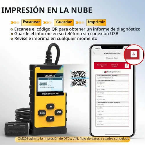Vista 5 de Verifique el lector de código del motor, herramienta de diagnóstico OBDMATE