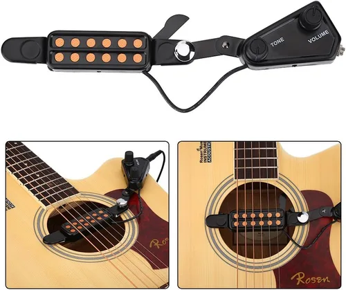 Vista 2 de Pastilla de guitarra eléctrica de volumen ajustable transductor con accesorios para guitarra acústica