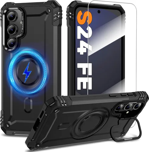 Vista 15 de Funda magnética para Samsung Galaxy S25+ Plus/Galaxy S24+ Plus [Soporte de anillo de cámara integrado] [Protector de pantalla]