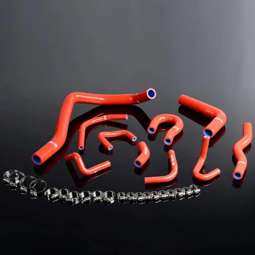 Vista 7 de PIT66 Kit de mangueras de radiador de silicona, compatible con 88-91 Civic/CRX EE EF/CR-X Base/DX/HF/Si Azul con abrazaderas