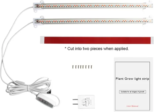 Vista 7 de Mosthink - Luces LED para crecimiento de plantas en interiores, tira de luces para plantas de cultivo de 20 W, temporizador de encendido y apagado