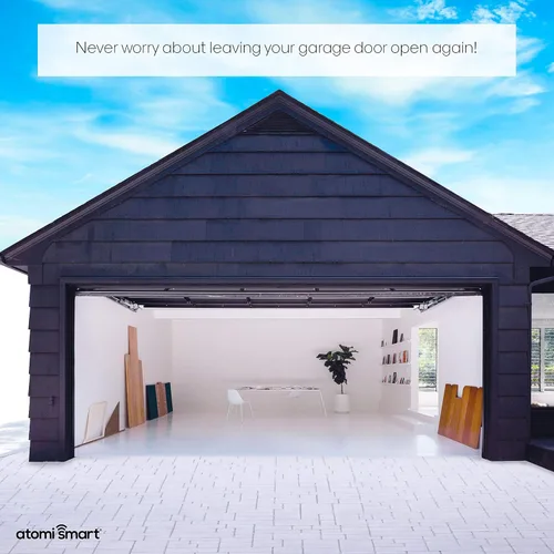 Vista 3 de Atomi Smart Abridor de puerta de garaje: cámara integrada, compatible con WiFi, compatible con Alexa, Google Assistant, iOS, Android y la aplicación