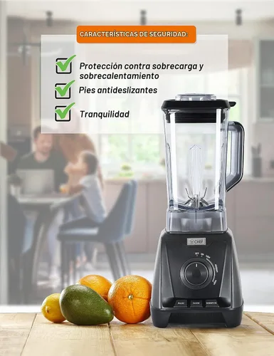 Vista 5 de Commercial Chef Licuadora de alta potencia, mezclador de 1200 W, tarro de 50.7 onzas, CHB50MB