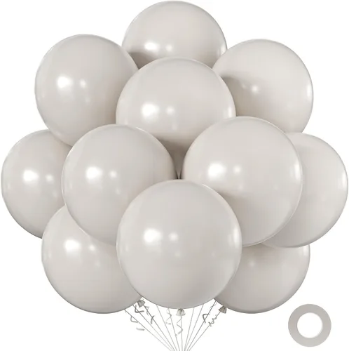 Vista 75 de KALOR Globos color morado ceniza de 18 pulgadas, 10 globos de látex mate, globos redondos grandes para bodas, baby shower, fiestas de cumpleaños