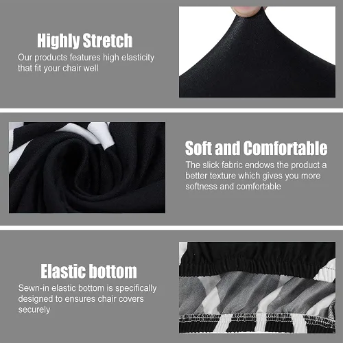 Vista 8 de Juego de 10 fundas para silla, fundas elásticas para sillas Parsons, de elastano, extraíbles, lavables, fundas protectoras para sillas de cocina
