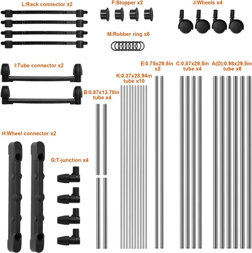 Vista 8 de Perchero de doble barra para colgar ropa, estante portátil para armario de carga máxima de 77 libras, perchero de metal resistente para dormitorio