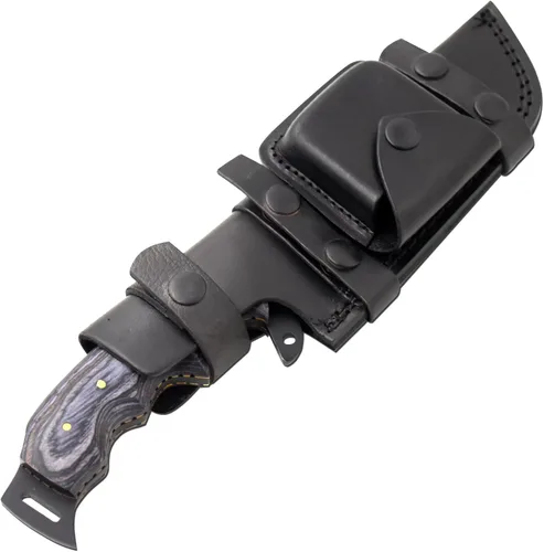 Vista 7 de Cuchillo de hoja fija resistente forjado a mano hecho a mano Caza Camping Supervivencia EDC