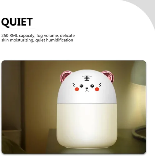 Vista 8 de Mini Cartoon Tiger USB Humidifier for Home Office Portable Compact Mist Sprayer with Quiet Operation Continuous Spray Space-saving Desktop Air