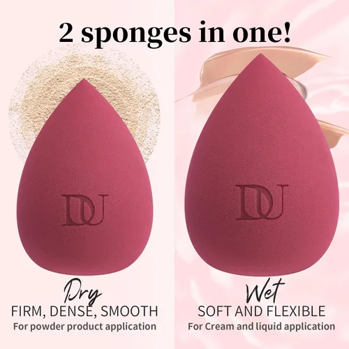 Vista 4 de DUcare Esponjas de maquillaje Esponja de maquillaje para mezclar bases líquidas, polvos y cremas