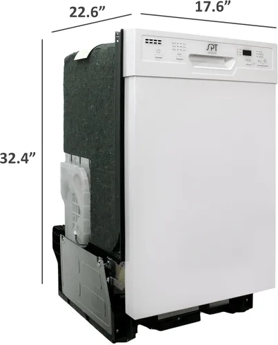 Vista 10 de SPT SD-9254W Energy Star 18″ Lavavajillas empotradas con secado con calefacción - Blanco