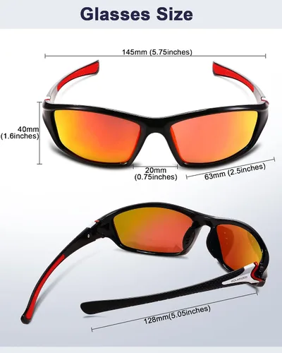 Vista 4 de 3 pares de lentes de sol polarizados deportivos para ciclismo conducción pesca lentes TAC para hombres mujeres jóvenes béisbol correr golf
