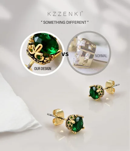 Vista 3 de Aretes negros y dorados para hombres y mujeres, con corona retro, hipoalergénicos, de acero inoxidable, con circonita cúbica