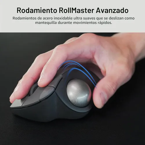 Vista 3 de ELECOM Diseño de comodidad ergonómica Trackball IST Inalámbrico 2.4GHz Conectar, Seguimiento súper suave con rodamiento de bolas rodantes, Bola