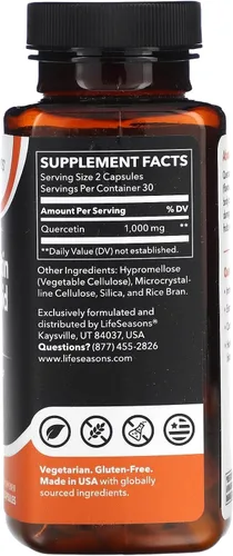 Vista 2 de LifeSeasons Essentials Quercetina Flavonoide - Apoya la actividad antioxidante y la función inmunológica - Aumenta la defensa contra las alergias