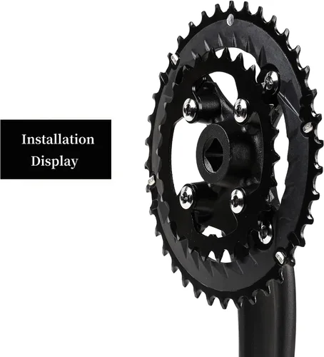 Vista 4 de BUCKLOS 64/104 BCD - Juego de platos para bicicleta con pasador, aleación CNC de acero doble/triple MTB 22T 24T 26T 32T 38T 42T 44T 4 pernos