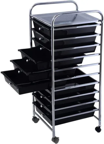 Vista 8 de ARLIME Carrito de almacenamiento de 10 cajones, carrito de 10 cajones, carrito organizador con ruedas, organizador de papel para álbumes