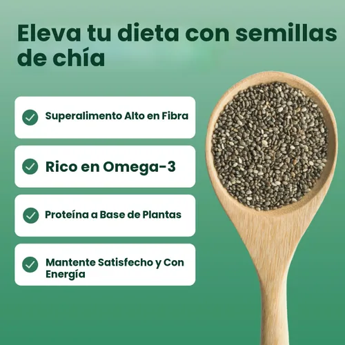Vista 4 de Sanar Naturals Semillas de chía - Suplemento de omega-3, proteína, fibra - Apoyo GLP-1 - Apto para dieta keto y paleo - Vegano, sin transgénicos