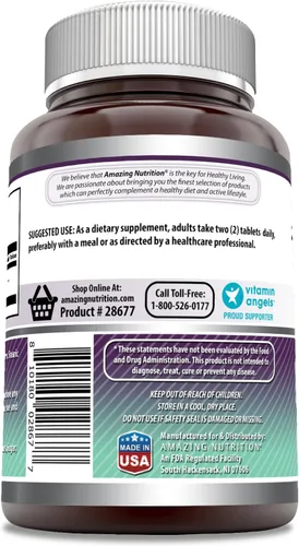 Vista 3 de Amazing Formulas MSM (Metilsulfonilmetano) Suplemento 1000 mg por porción 200 tabletas Sin OMG Sin gluten Fabricado en Estados Unidos